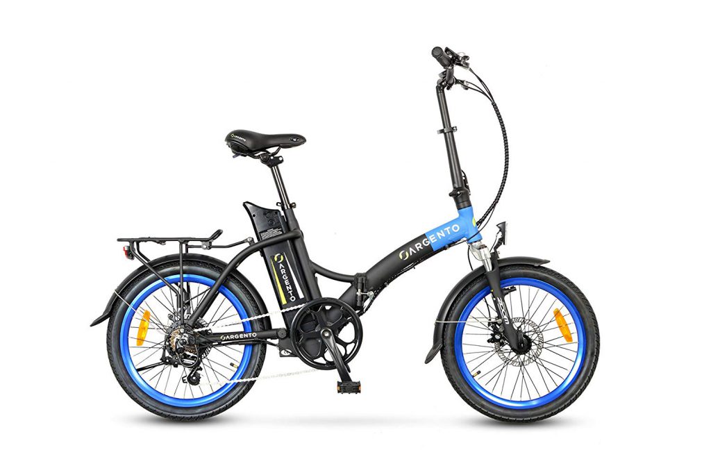 Bicicletta Elettrica Pieghevole Argento Piuma